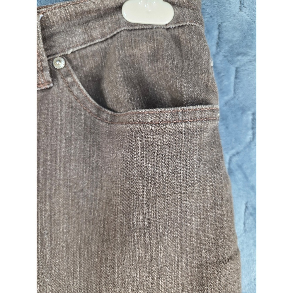 Gloria Vanderbilt Amanda High Rise Straight Leg Brown Jeans Womens Size 18 Missy - Picture 11 of 11